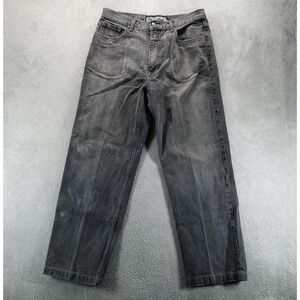 VTG Lot 29‎ Jeans Mens 36x32 Black Baggy Wide Leg Faded Grunge Y2K